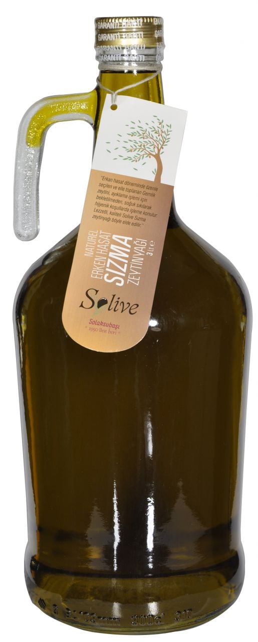 Erken Hasat Solive Soğuk Sıkım Sızma Zeytinyağı 3 Litre Galon
