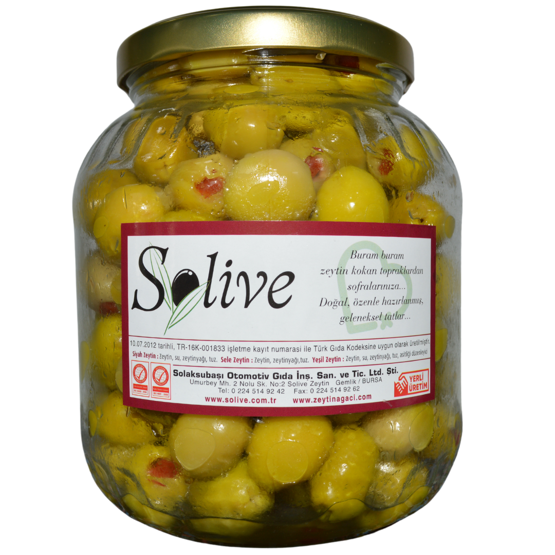 Biberli Yeşil Zeytin 1Kg