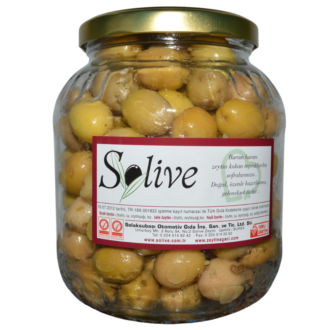 Baharatli Domat Kirma Yeşil Zeytin 1Kg