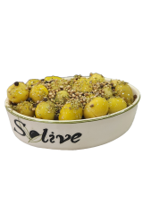 Baharatli Domat Kirma Yeşil Zeytin 1Kg