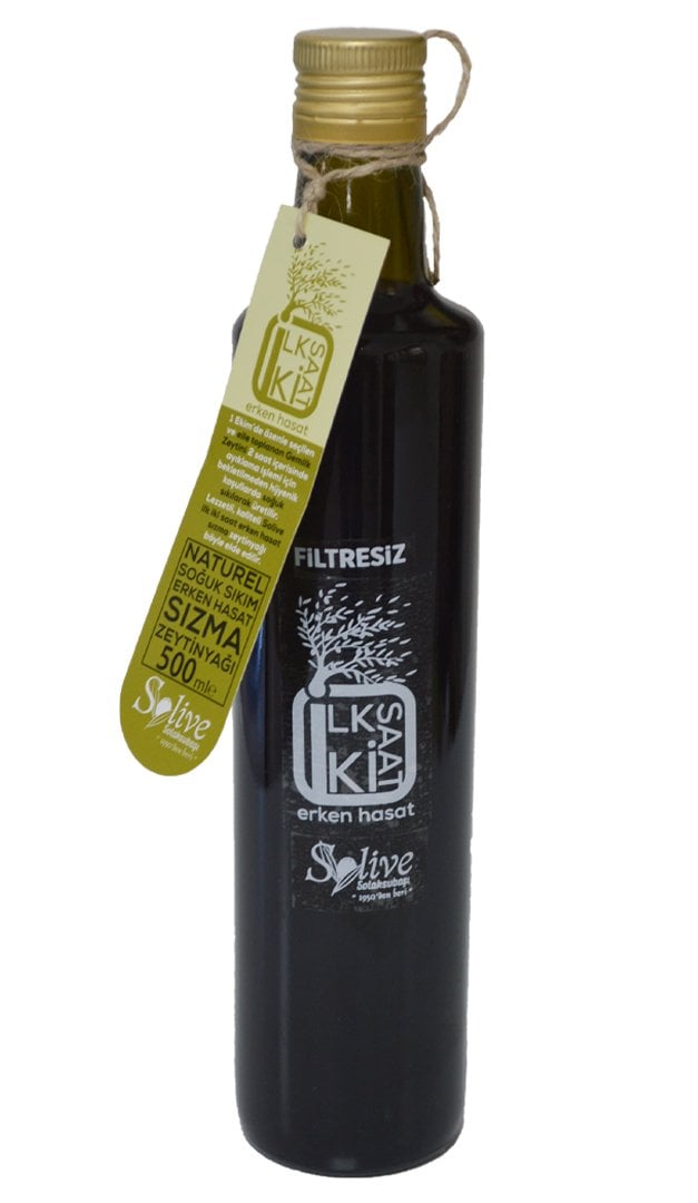 İlk 2 Saat Solive Soğuk Sıkım Erken Hasat Zeytinyağı 500ML FİLTRESİZ Dorica