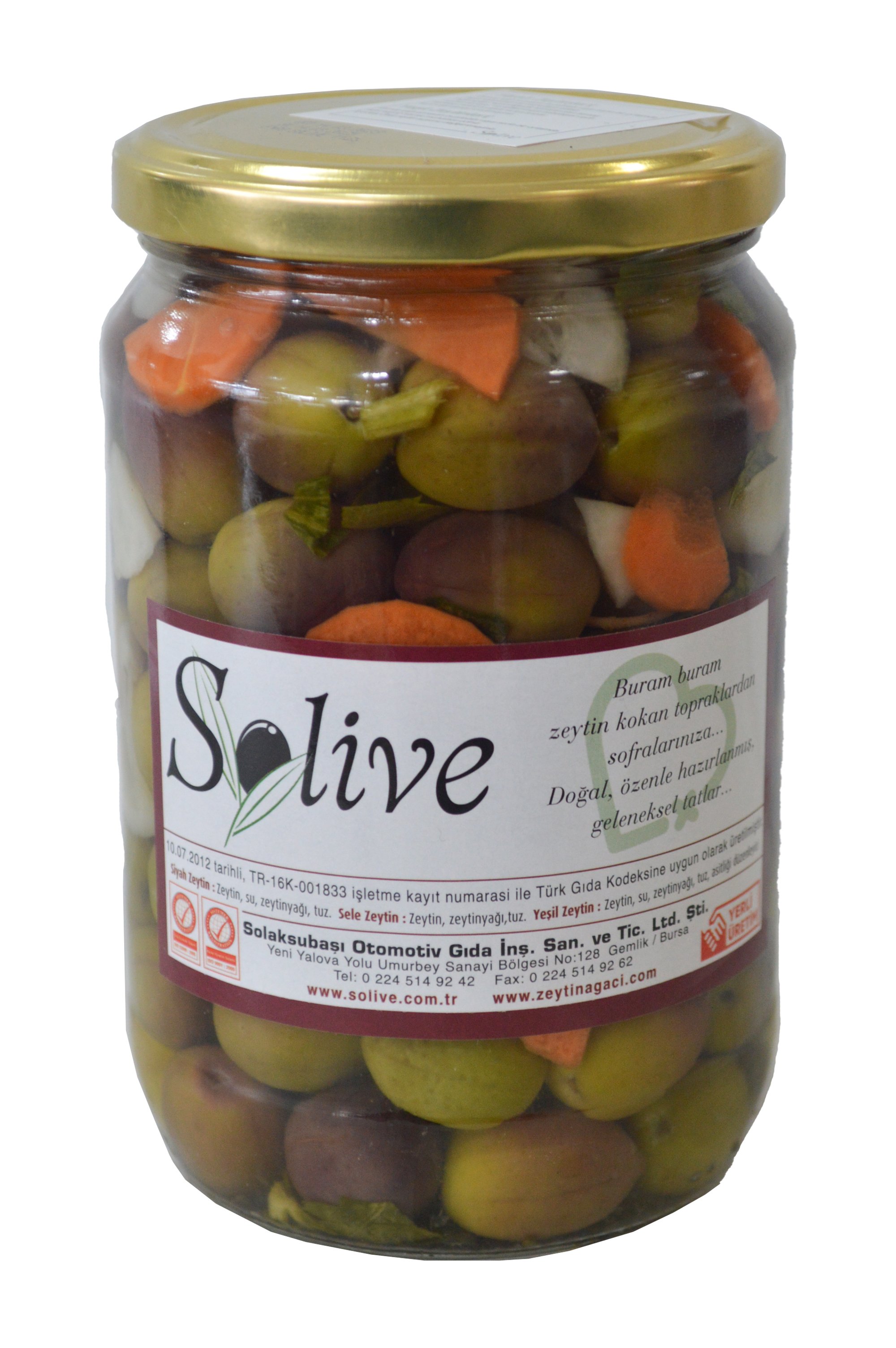 HAVUÇLU KEREVİZ SAPLI YEŞİL ÇİZİK ZEYTİN 450GR