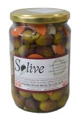 HAVUÇLU KEREVİZ SAPLI YEŞİL ÇİZİK ZEYTİN 450GR