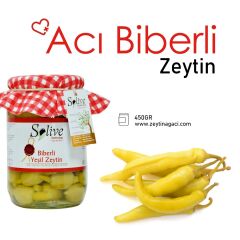 Solive Aci Biberli Yeşil Zeytin 450 Gr