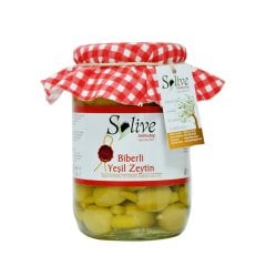 SOLIVE ACI BİBERLİ YEŞİL ZEYTİN 450 GR