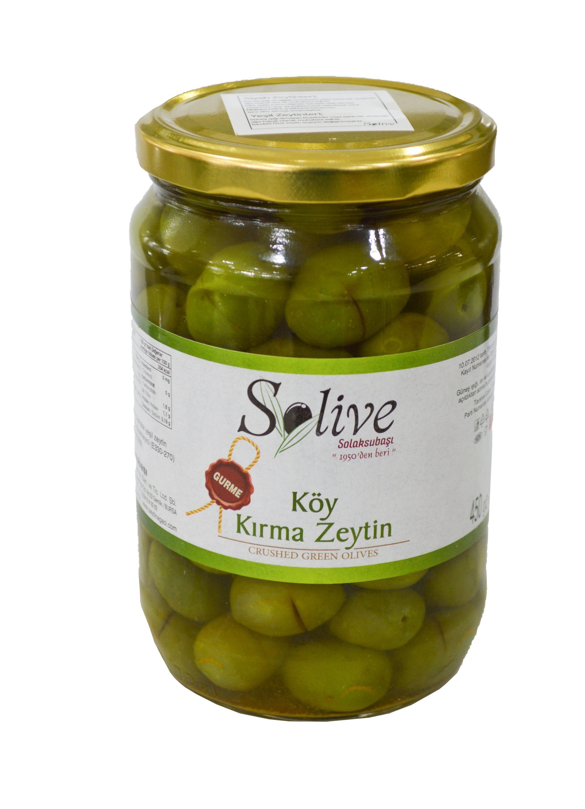 Gemlik Taze Köy Kırma Yeşil Zeytin 450Gr