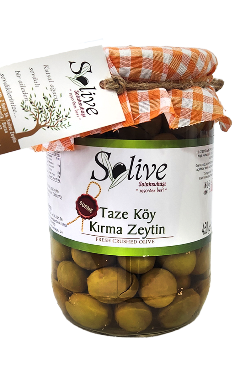 Gemlik Taze Köy Kırma Yeşil Zeytin 450Gr