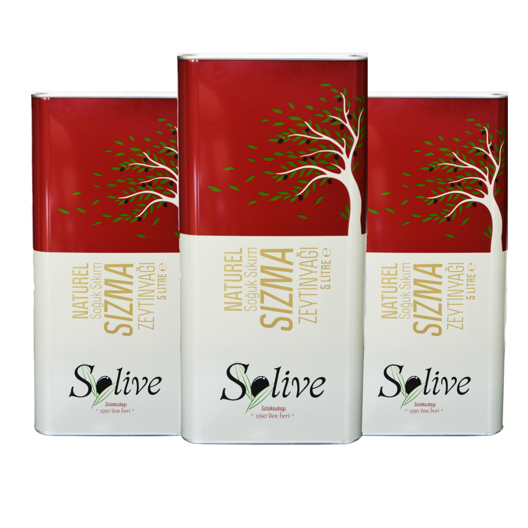 Üçlü Solive Soğuk Sıkım Sızma Zeytinyağı 5 Lt
