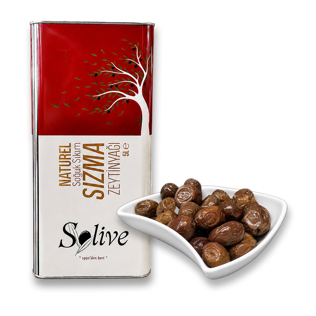 5 Litre Sızma Zeytinyağımızın Yanında 500gr Kızıl Salamura Hediye!